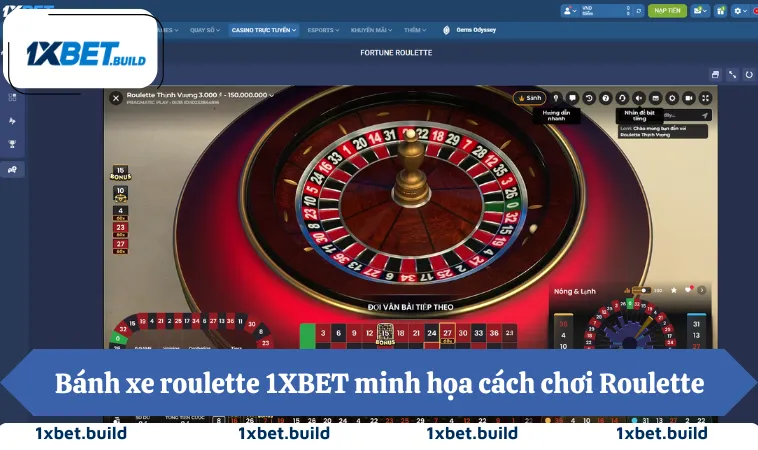 Cách Chơi Roulette Hiệu Quả Nhất 2025 Theo Chuyên Gia 1 Bánh xe roulette 1XBET minh họa cách chơi Roulette