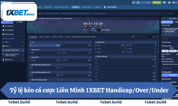 Cá Cược Liên Minh Có Dễ Không? 3 Bước Bắt Đầu Chuẩn Nhất 2 Tỷ lệ kèo cá cược Liên Minh 1XBET Handicap/Over/Under